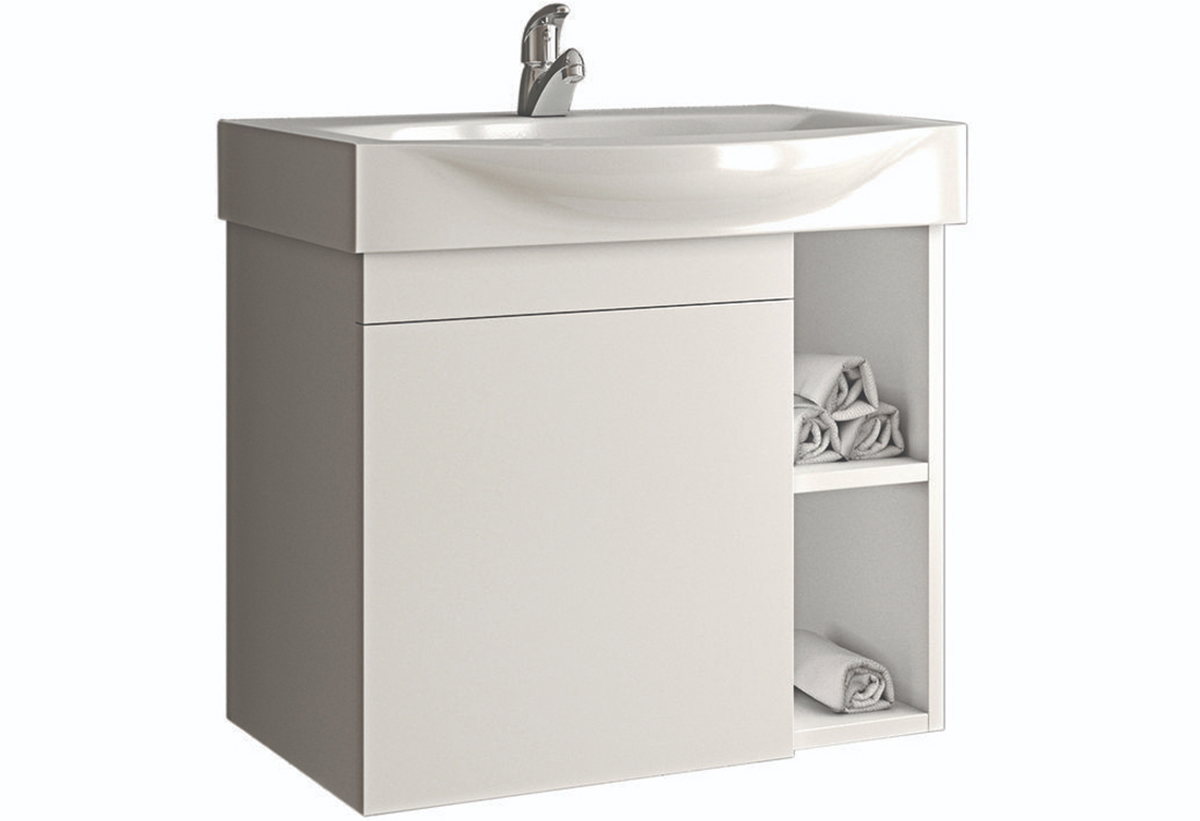 Απεικονίζεται ο πάγκος και ο νιπτήρας του επίπλου μπάνιου